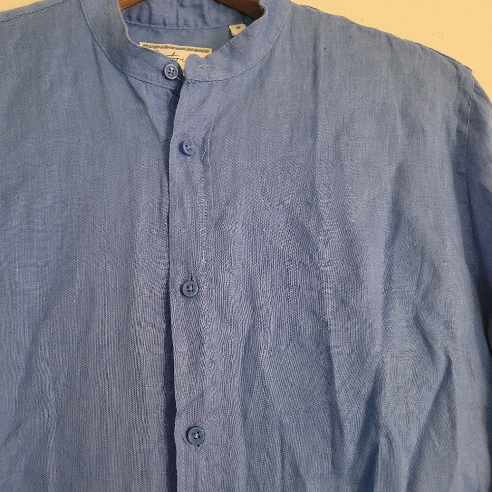 Santorini Linen Collection Button down Collarless Women's - Picture 5 of 13